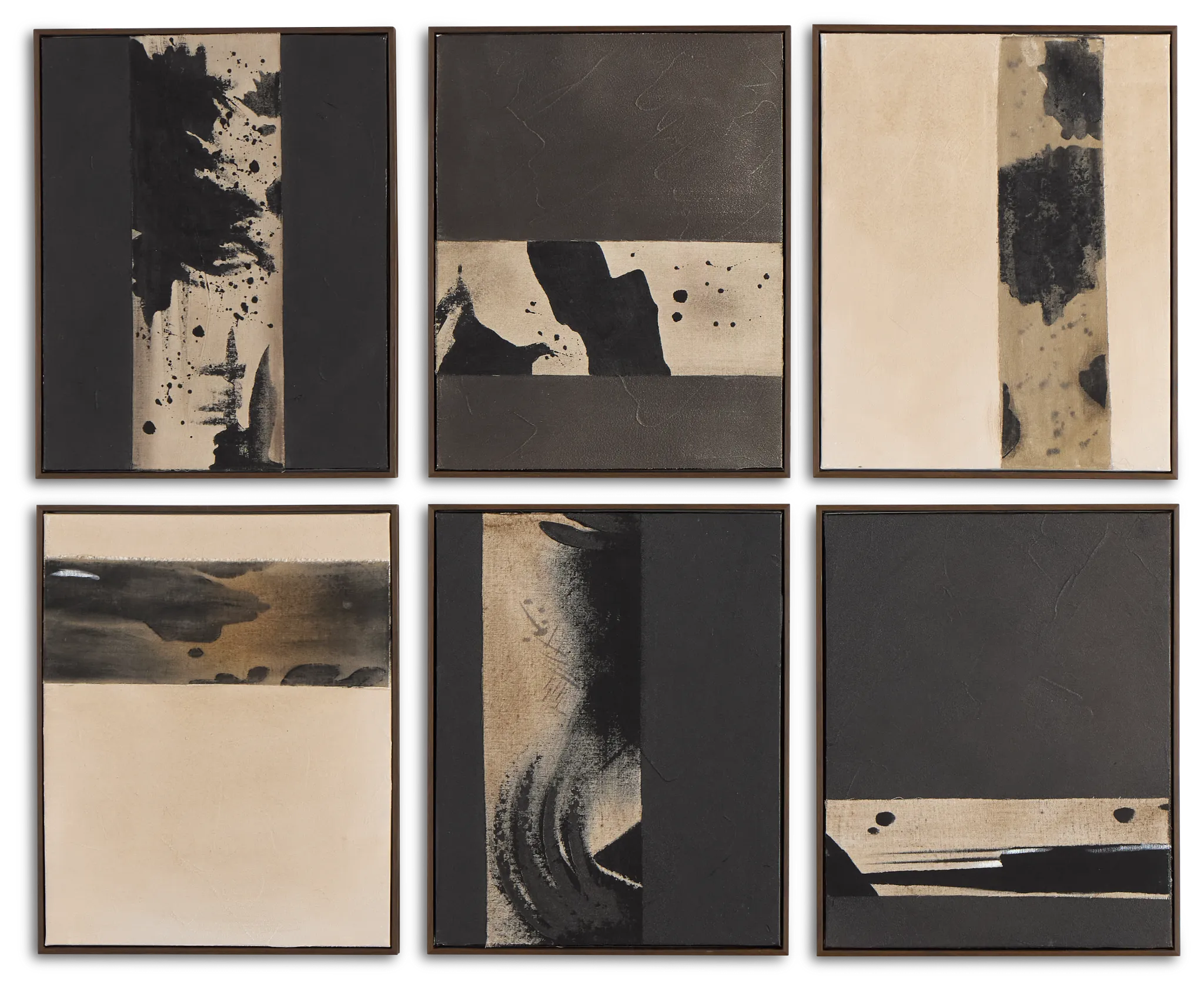 Linus Brown Set Of 6 Canvas Wall Art
