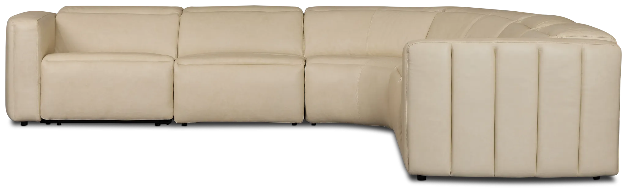 Jace Ivory Lthr/vinyl Small Dual Power Reclining Two-arm Sectional