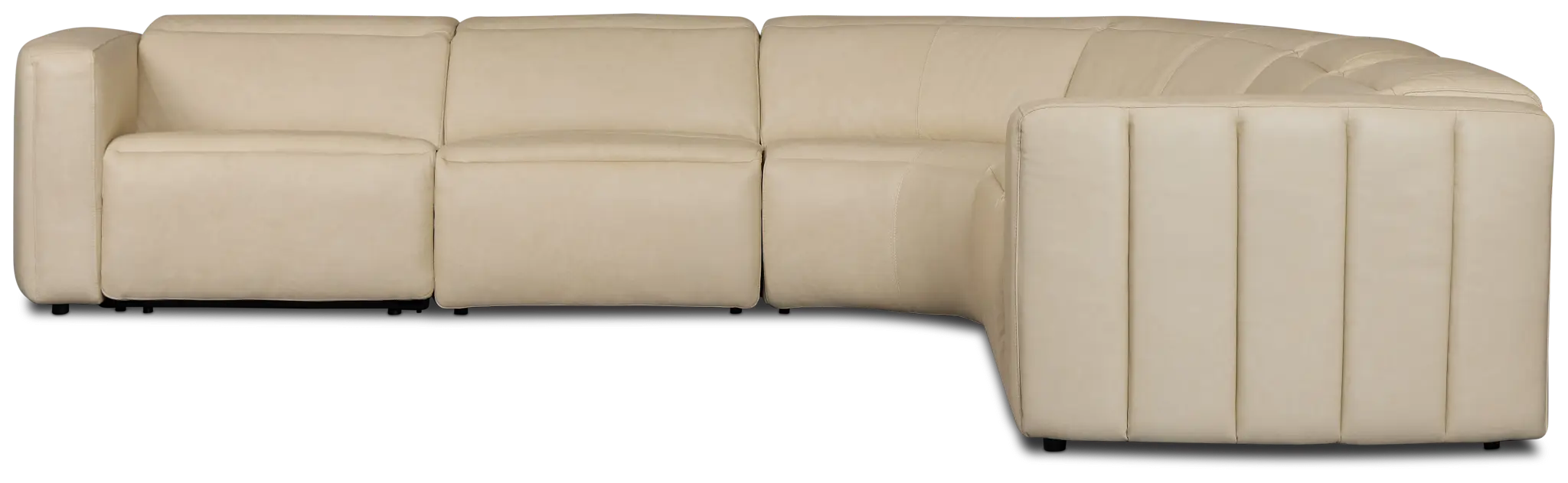 Jace Ivory Lthr/vinyl Small Dual Power Reclining Two-arm Sectional Jace Ivory Lthr/vinyl Small Dual Power Reclining Two-arm Sectional