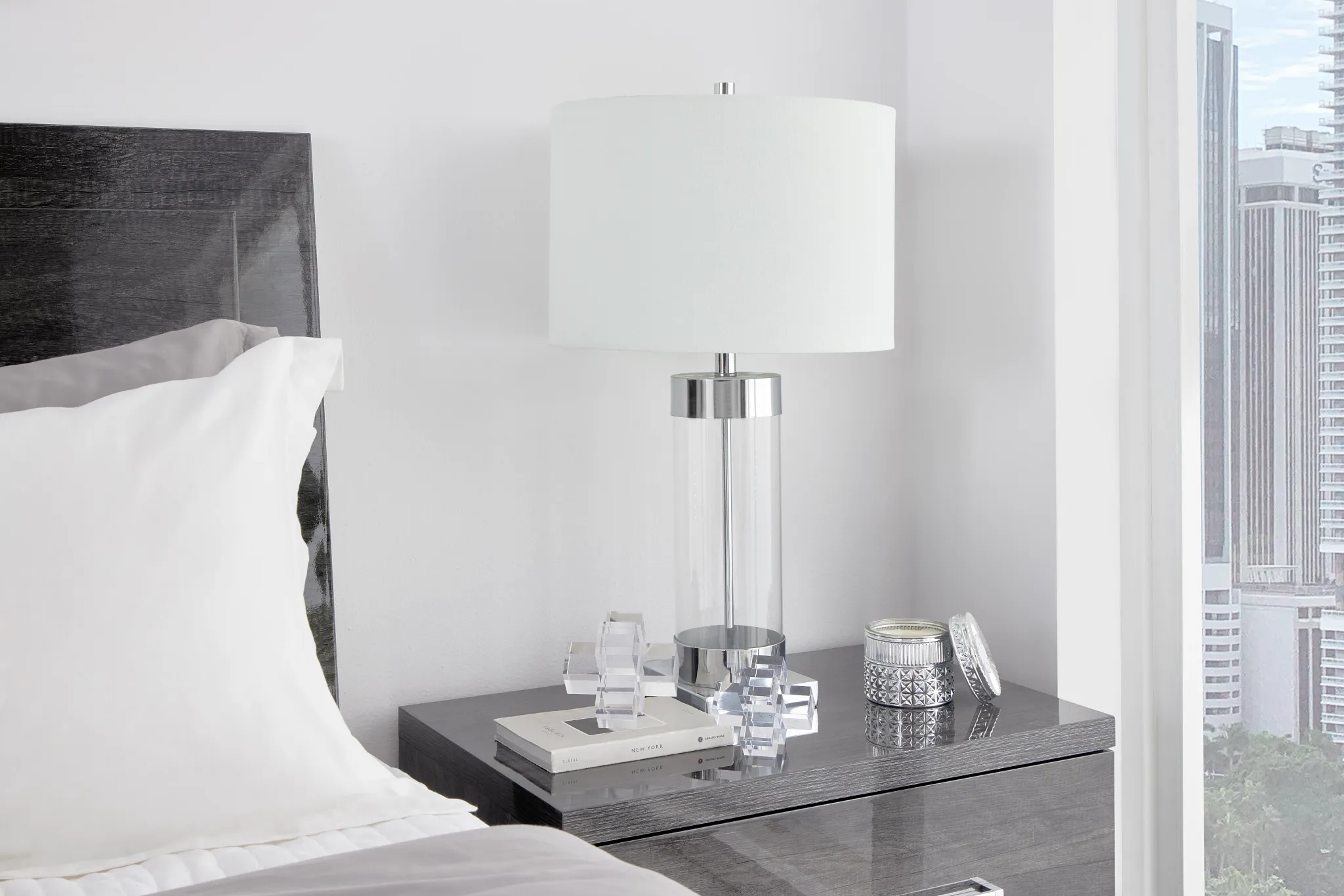 Lucia Chrome Small Table Lamp