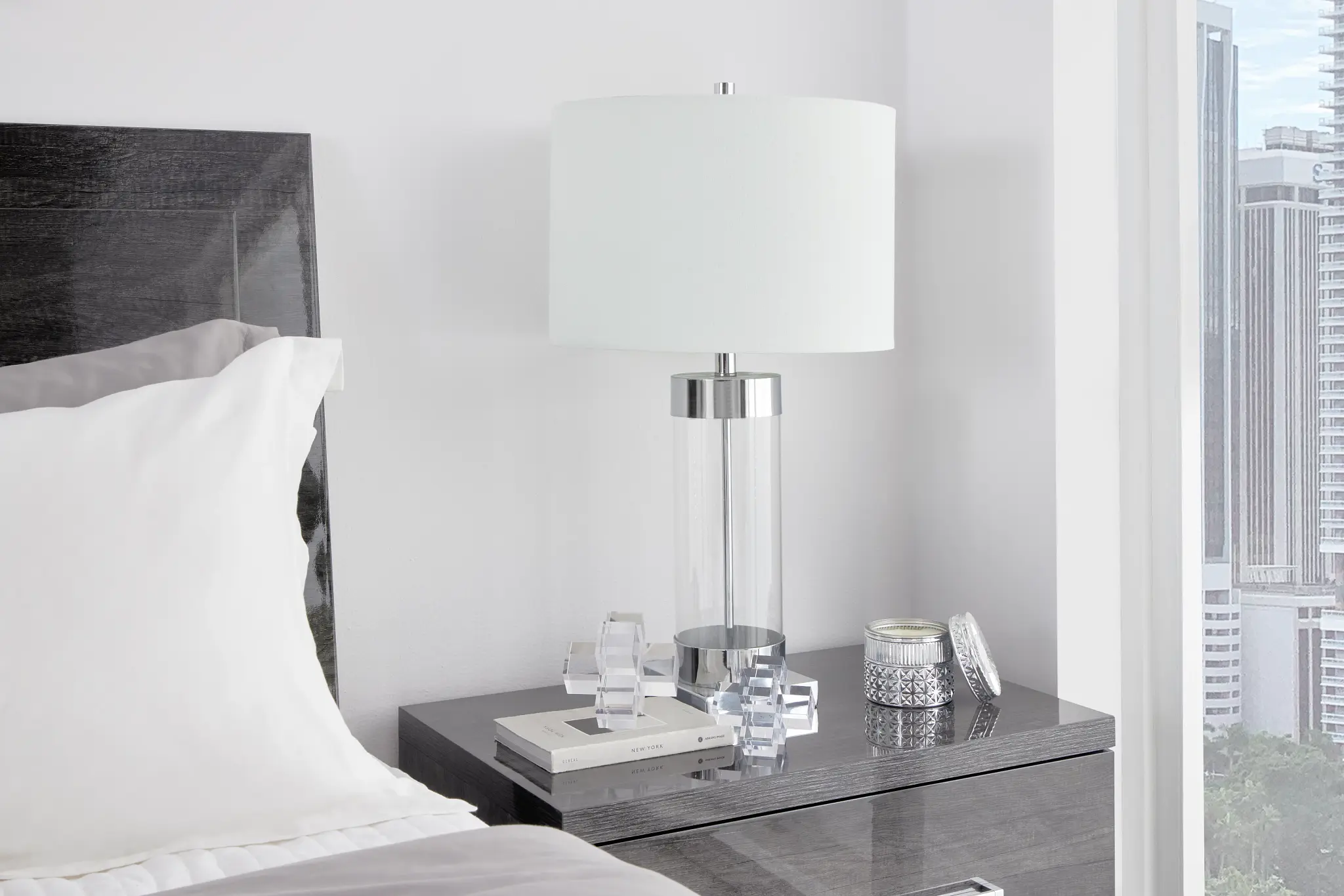 Lucia Chrome Small Table Lamp Lucia Chrome Small Table Lamp