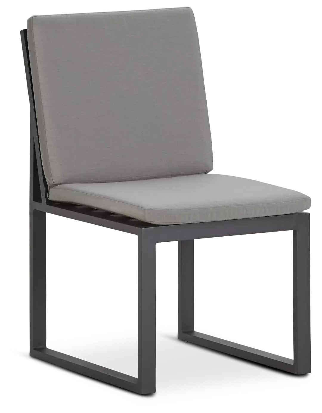 Linear Dark Gray Aluminum Cushioned Chair