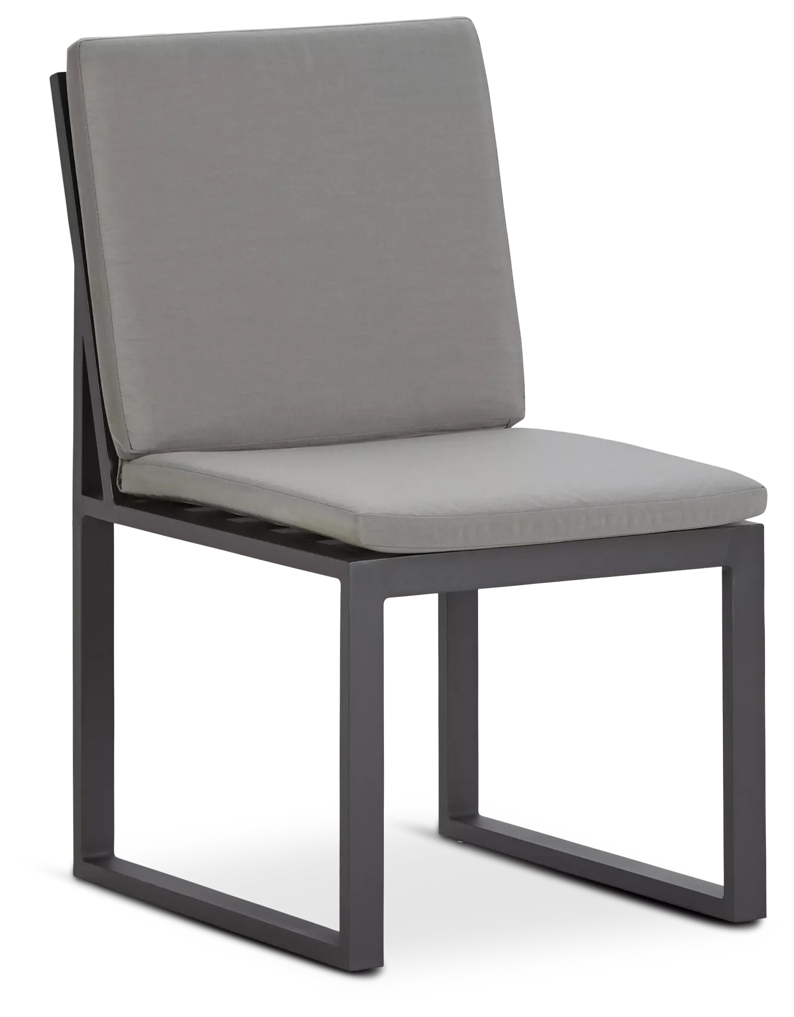 Linear Dark Gray Aluminum Cushioned Chair
