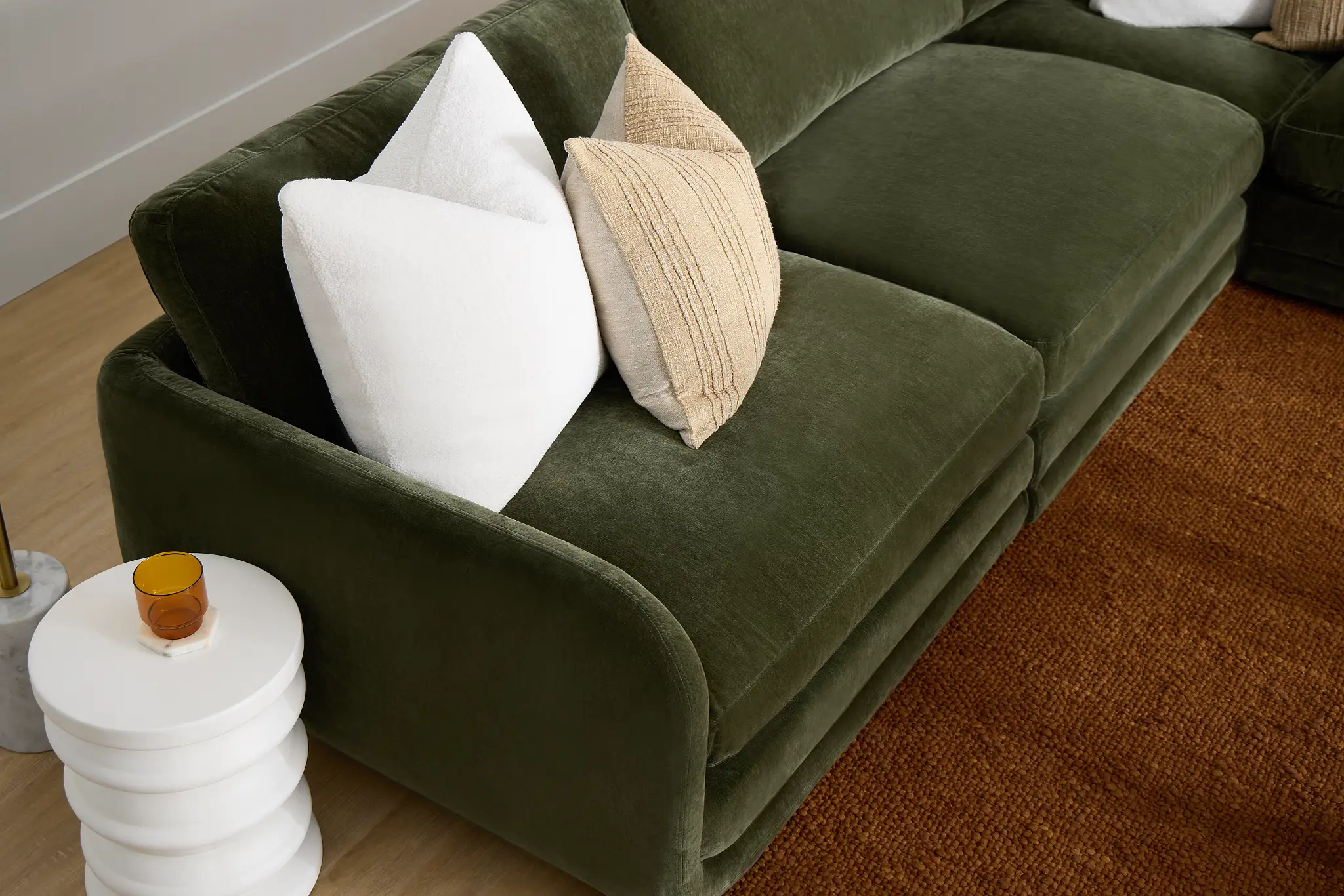 Jules Green Velvet 5-piece Modular Sectional Jules Green Velvet 5-piece Modular Sectional