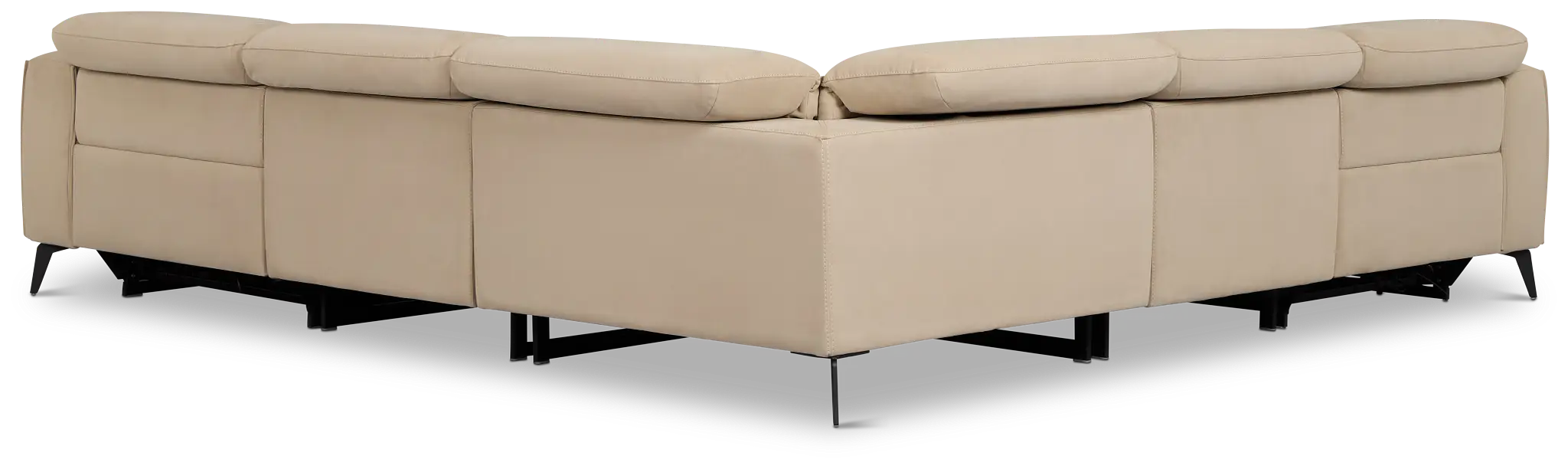 Reyna Beige Micro Small Dual Power Reclining Two-arm Sectional Reyna Beige Micro Small Dual Power Reclining Two-arm Sectional