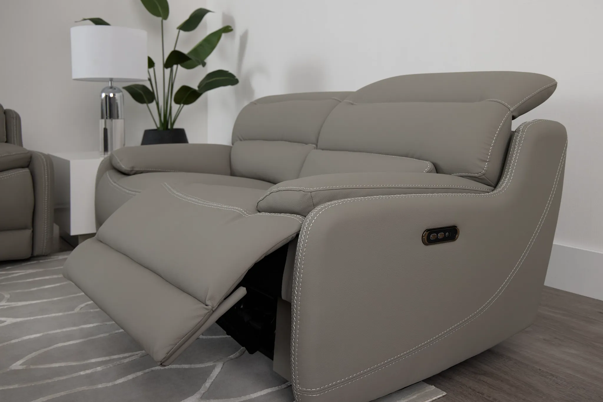 Jett Gray Micro Power Reclining Loveseat