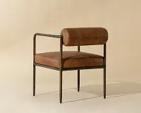 Ajan Brown Leather Upholstered Arm Chair