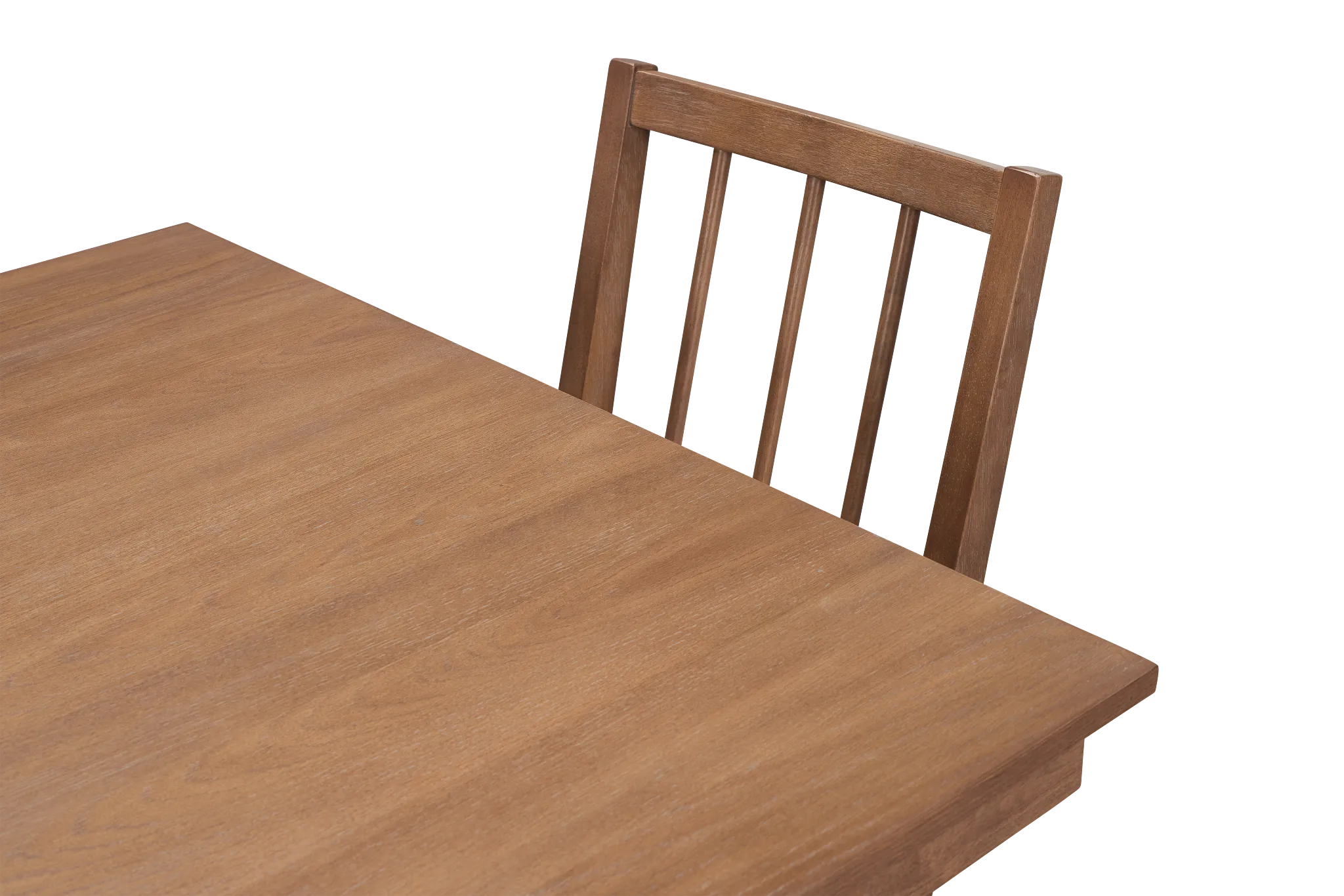 Provo Mid Tone Rect Table, 4 Woven Chairs & Bench