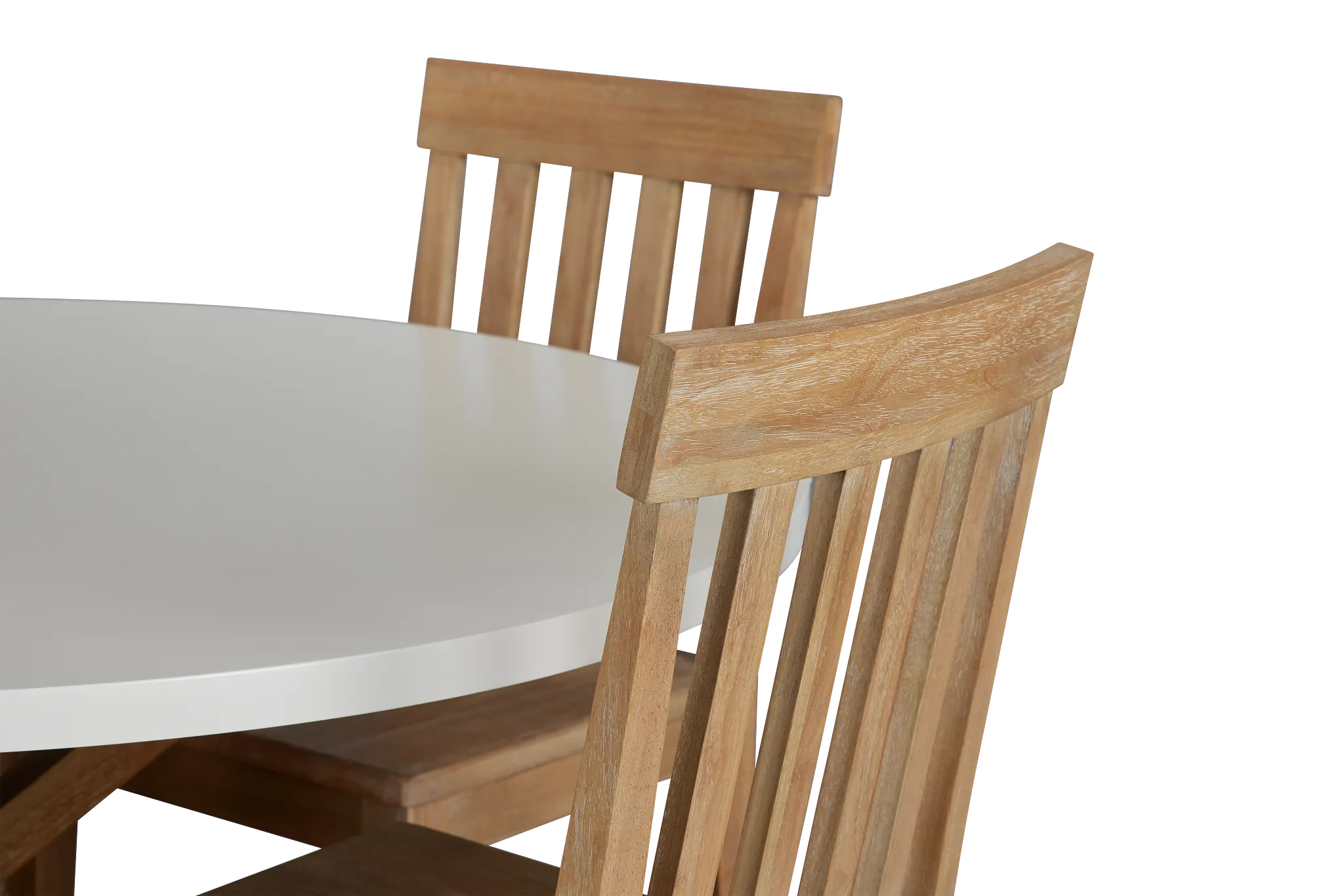 Nantucket White Two-tone Round Table & 4 Light Tone Chairs