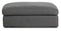 Willow Gray Fabric Ottoman