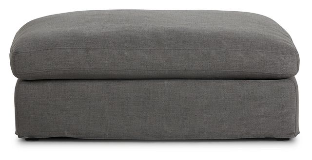 Willow Gray Fabric Ottoman