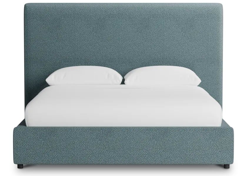 Grayton Sutton Blue 54" Upholstered Platform Bed