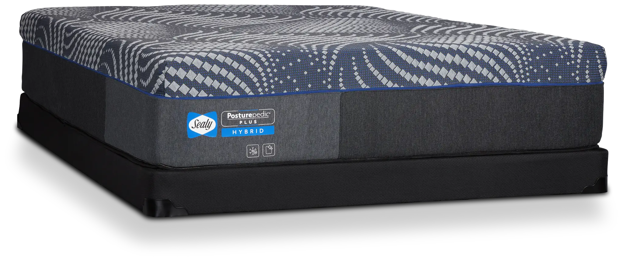 Sealy Posturpedic Plus Hybrid Albany Medium Low-profile Mattress Set Sealy Posturpedic Plus Hybrid Albany Medium Low-profile Mattress Set