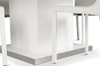 Miami White 59" Rectangular Table & 4 Upholstered Chairs