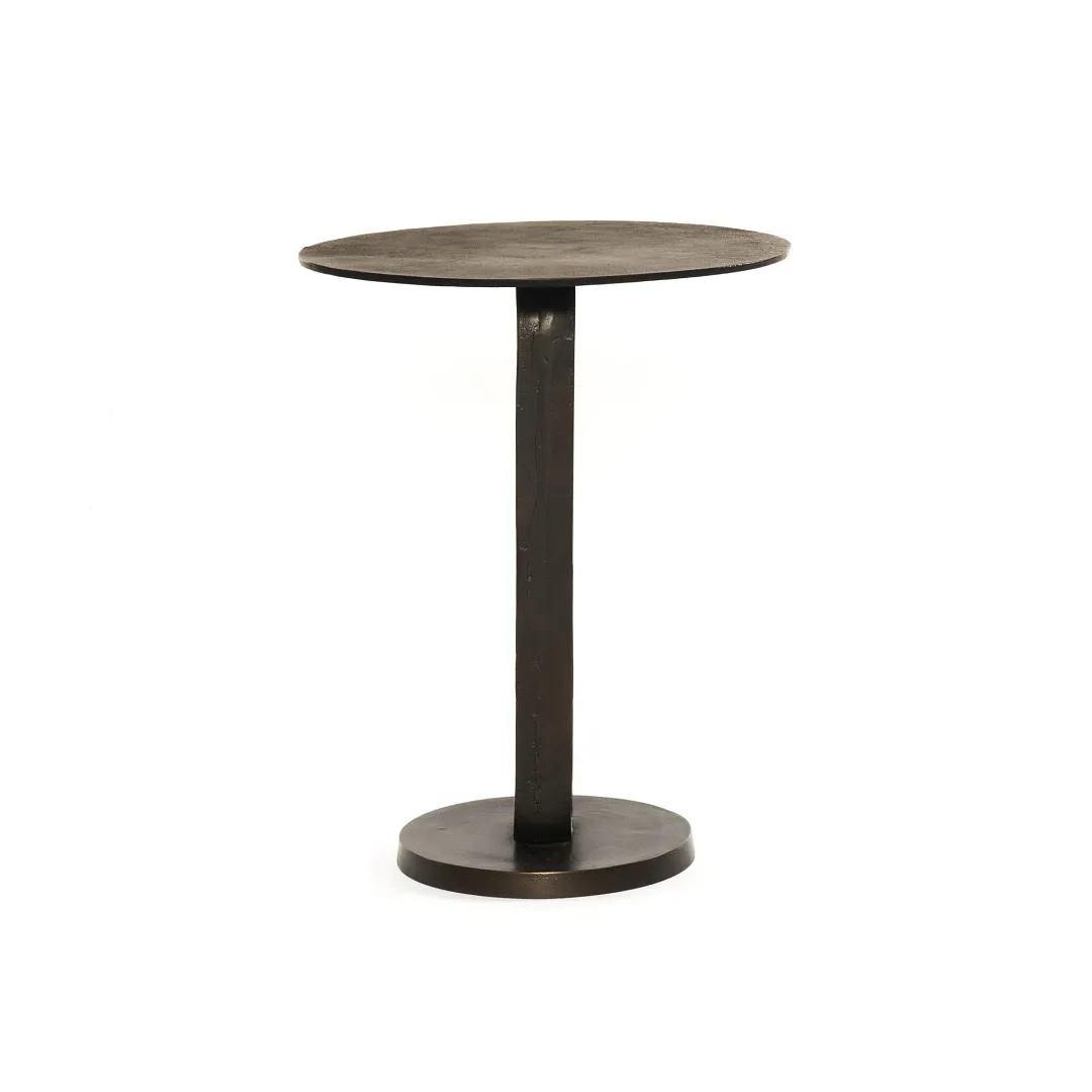 Four Hands Deem Dark Gray Round End Table