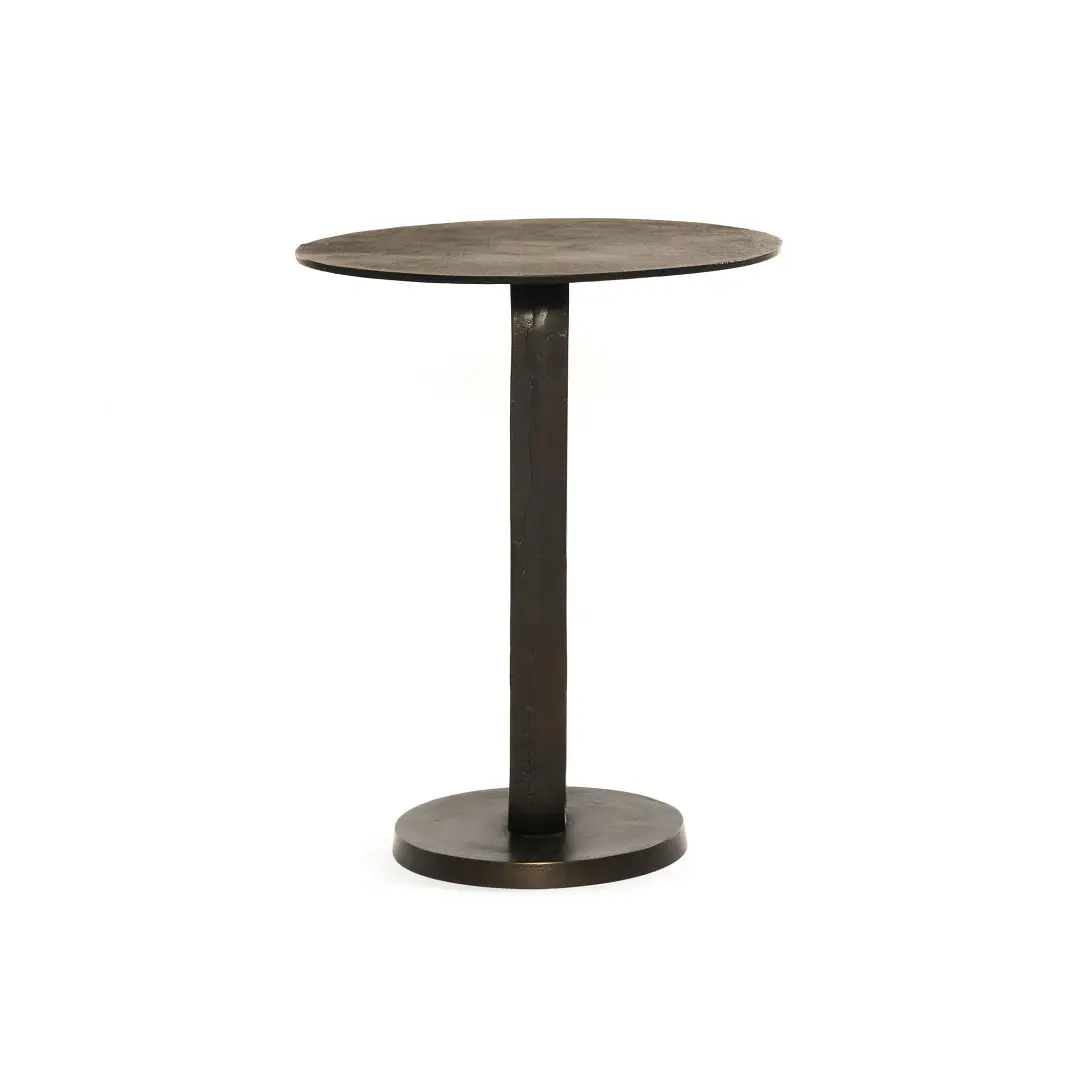 Four Hands Deem Dark Gray Round End Table Four Hands Deem Dark Gray Round End Table