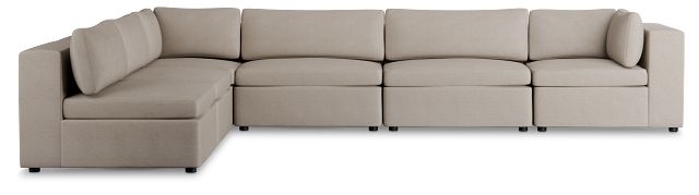 Destin Sutton Beige Fabric 6-piece Modular Sectional