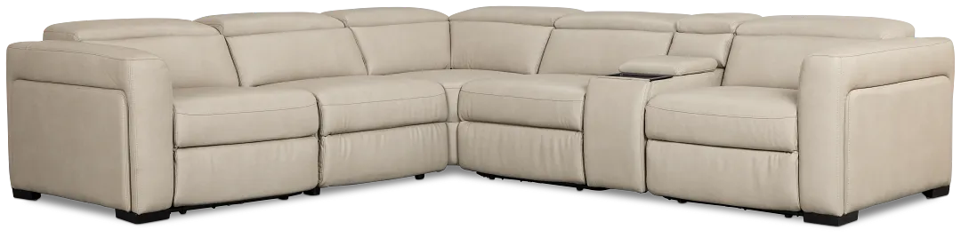Melody Light Gray Micro Medium Dual Power 2-arm Reclining Sectional