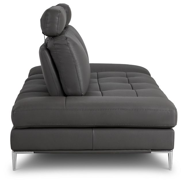 Camden Dark Gray Micro Sofa With Detachable Headrests (3)