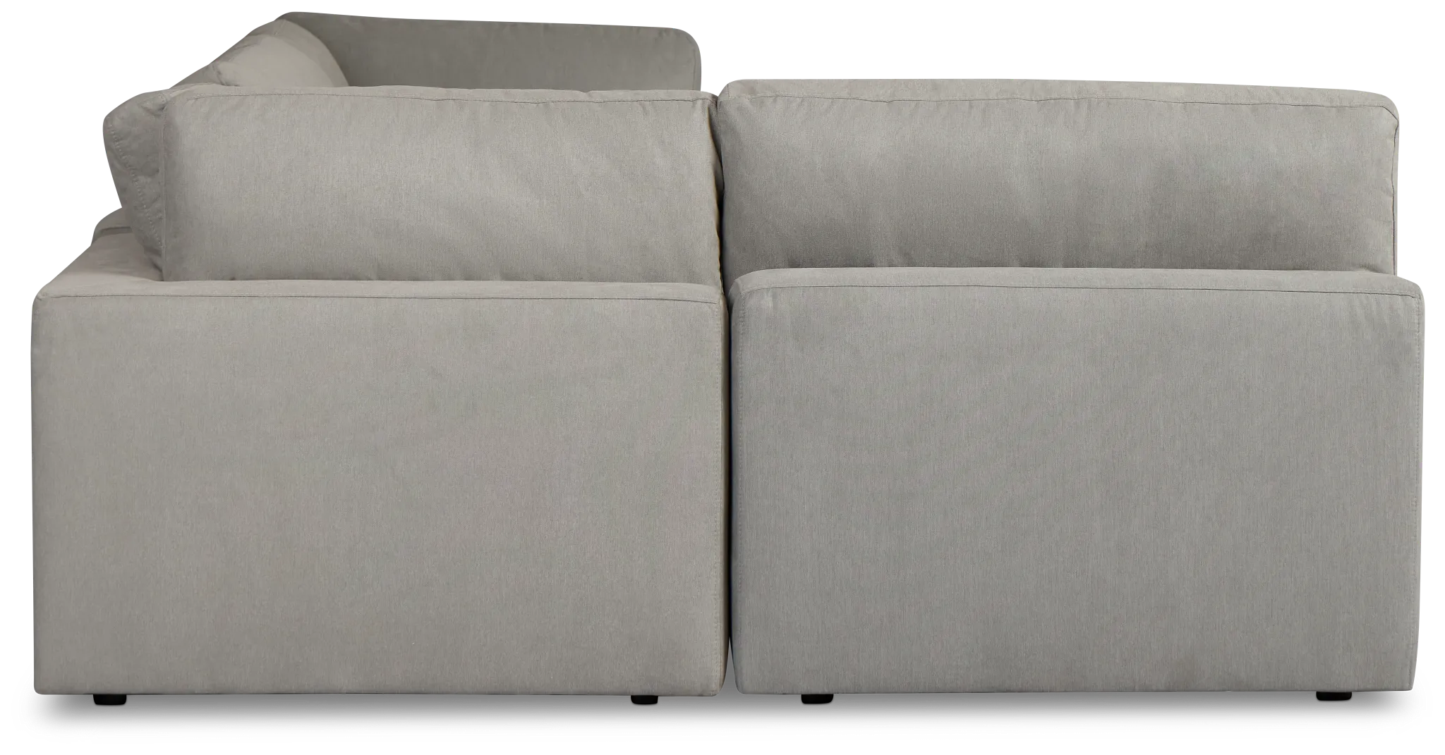 Grant Light Gray Fabric 5pc Bumper Sectional
