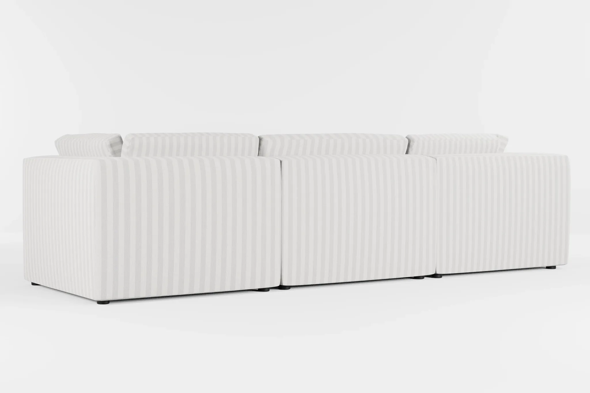 Destin Sea Lane Light Gray Fabric 3-piece Modular Sofa