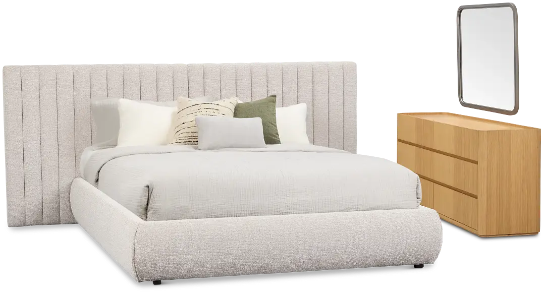 Nomad Gray Uph Spread Bedroom With Light-tone Cases Nomad Gray Uph Spread Bedroom With Light-tone Cases