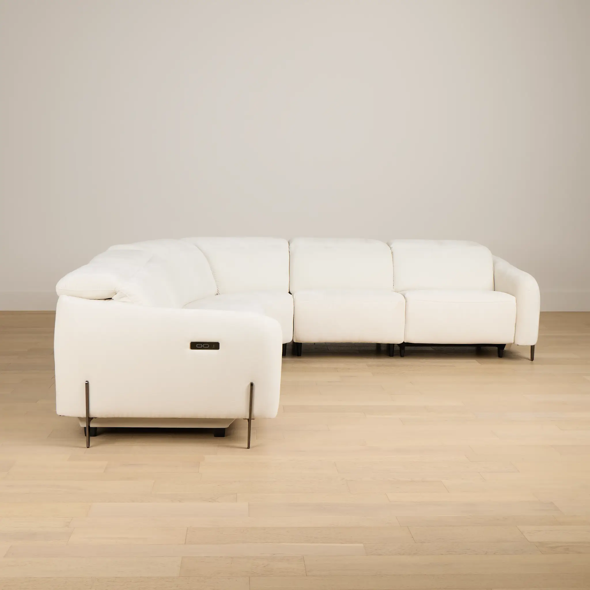 Zuri White Velvet Small Two-arm Power Reclining Sectional Zuri White Velvet Small Two-arm Power Reclining Sectional