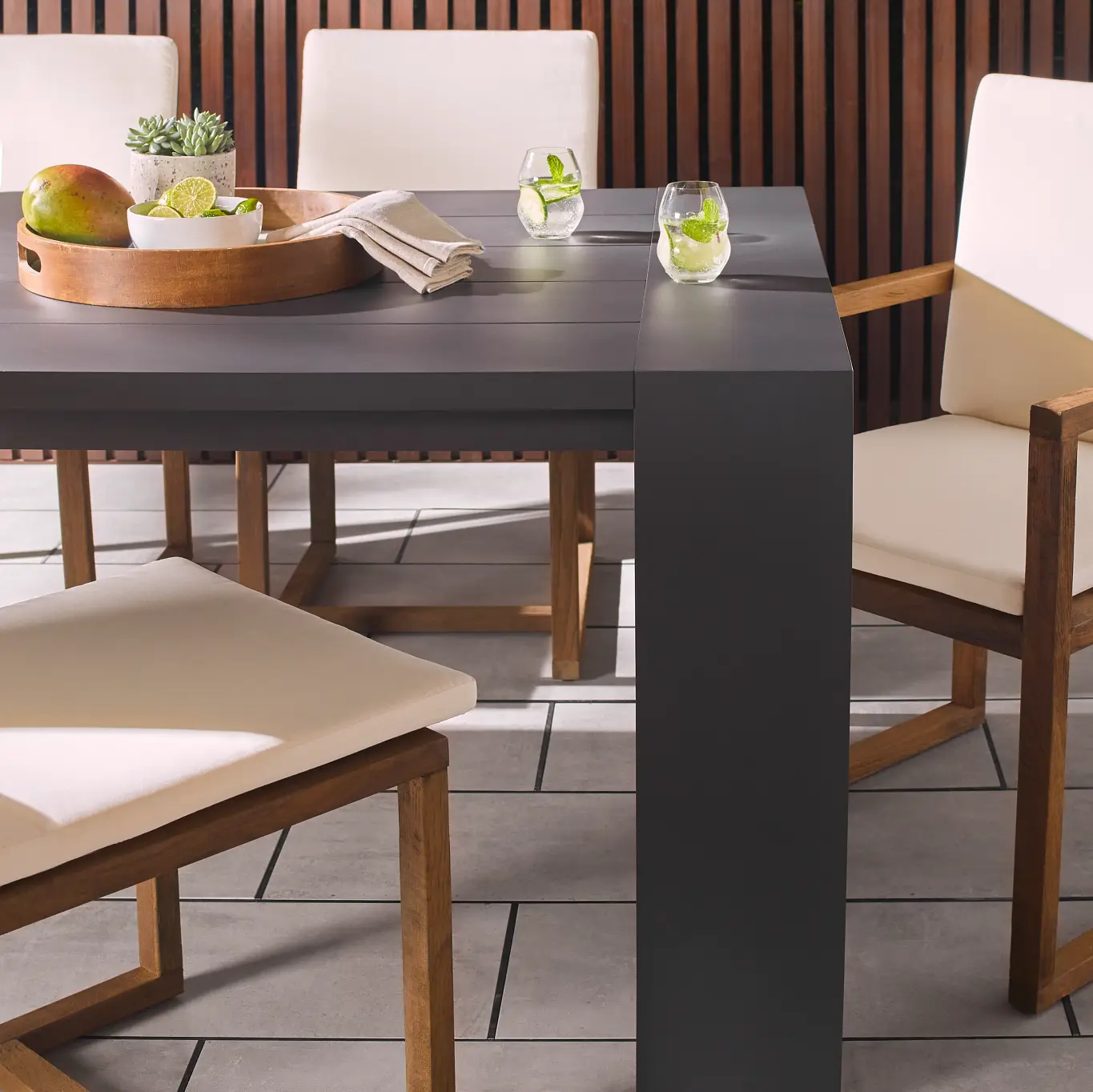 Linear Dark Gray Rectangular Table Linear Dark Gray Rectangular Table