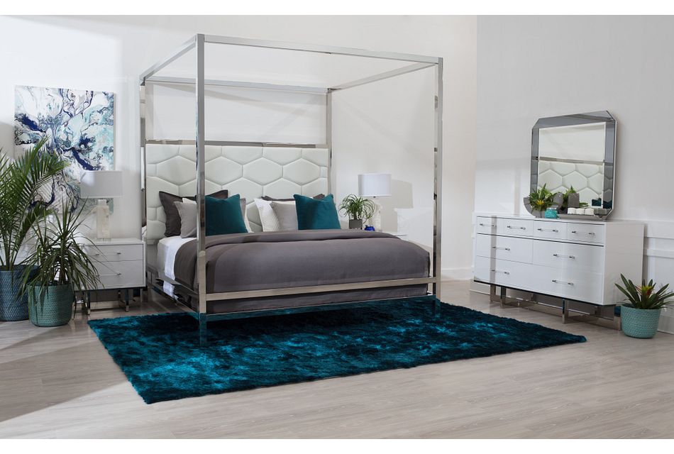 Cortina White Canopy Bedroom