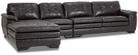 Braden Dark Brown Leather Small Left Chaise Sectional