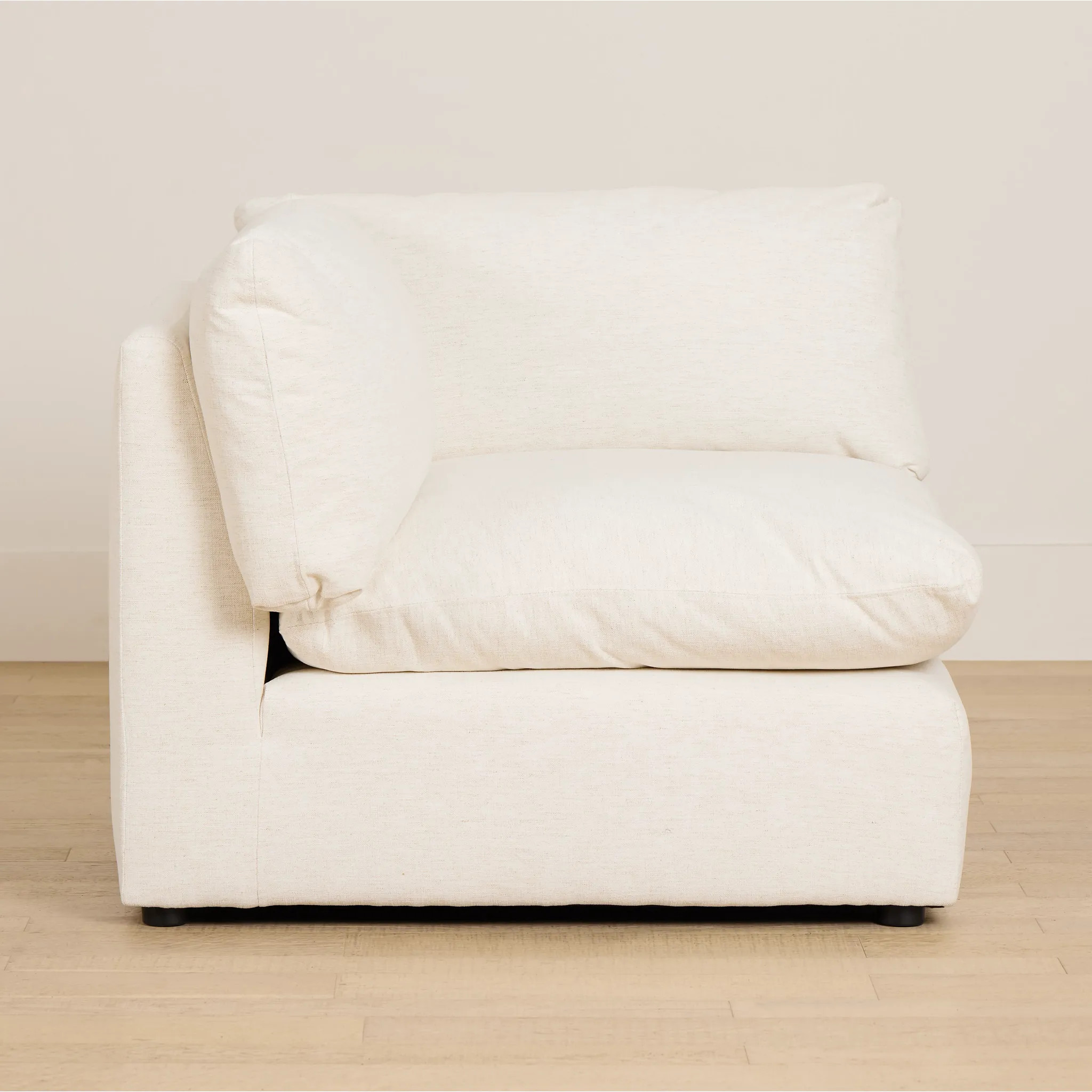 Serena White Fabric Corner Chair