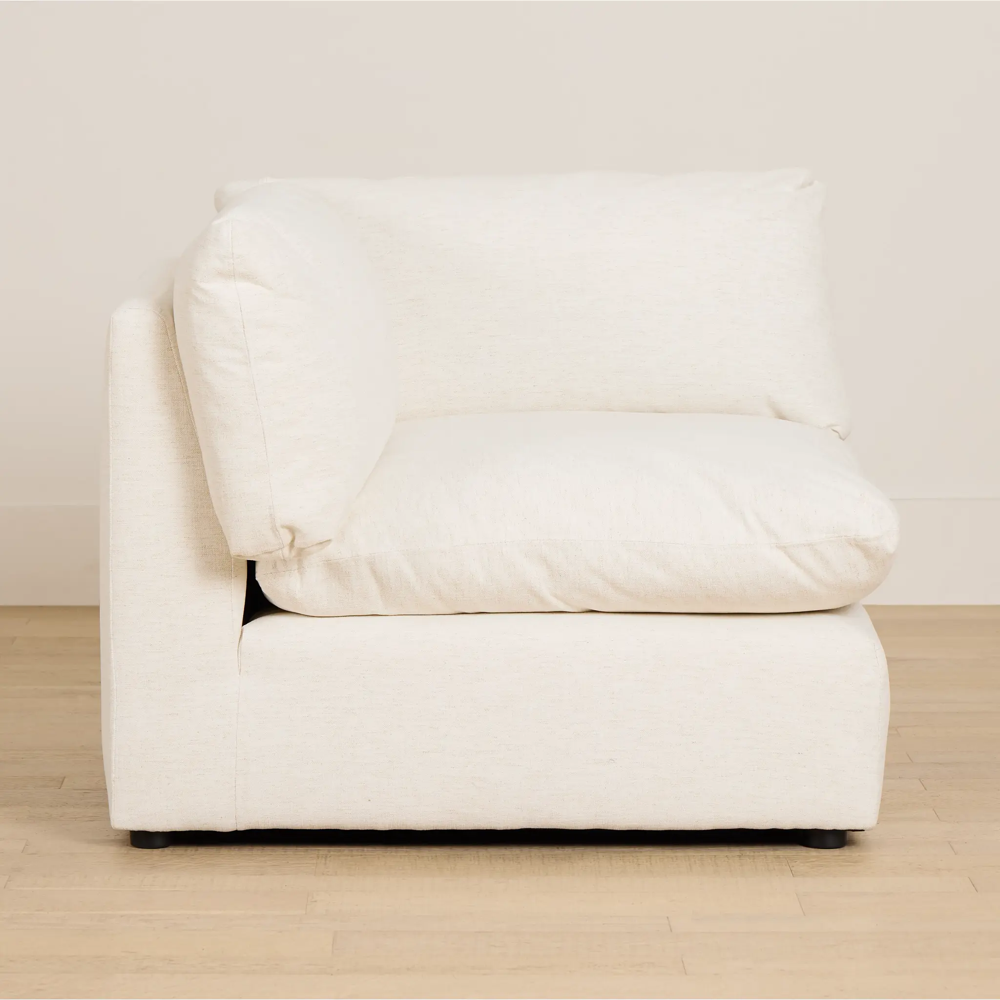 Serena White Fabric Corner Chair Serena White Fabric Corner Chair