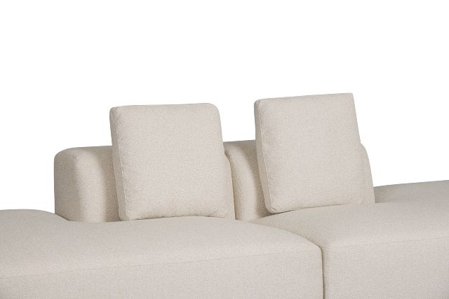 Catalina Beige Fabric 2-piece Modular Sofa