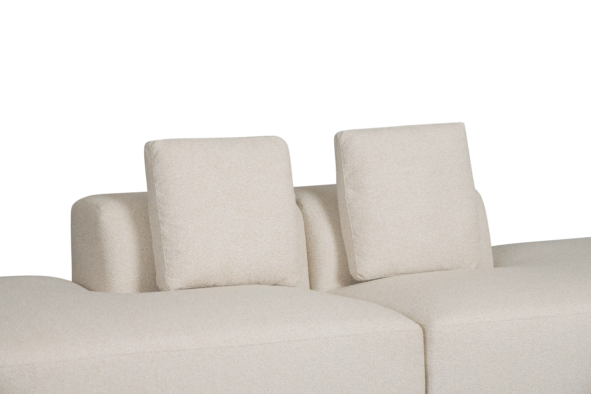 Catalina Beige Fabric 2-piece Modular Sofa