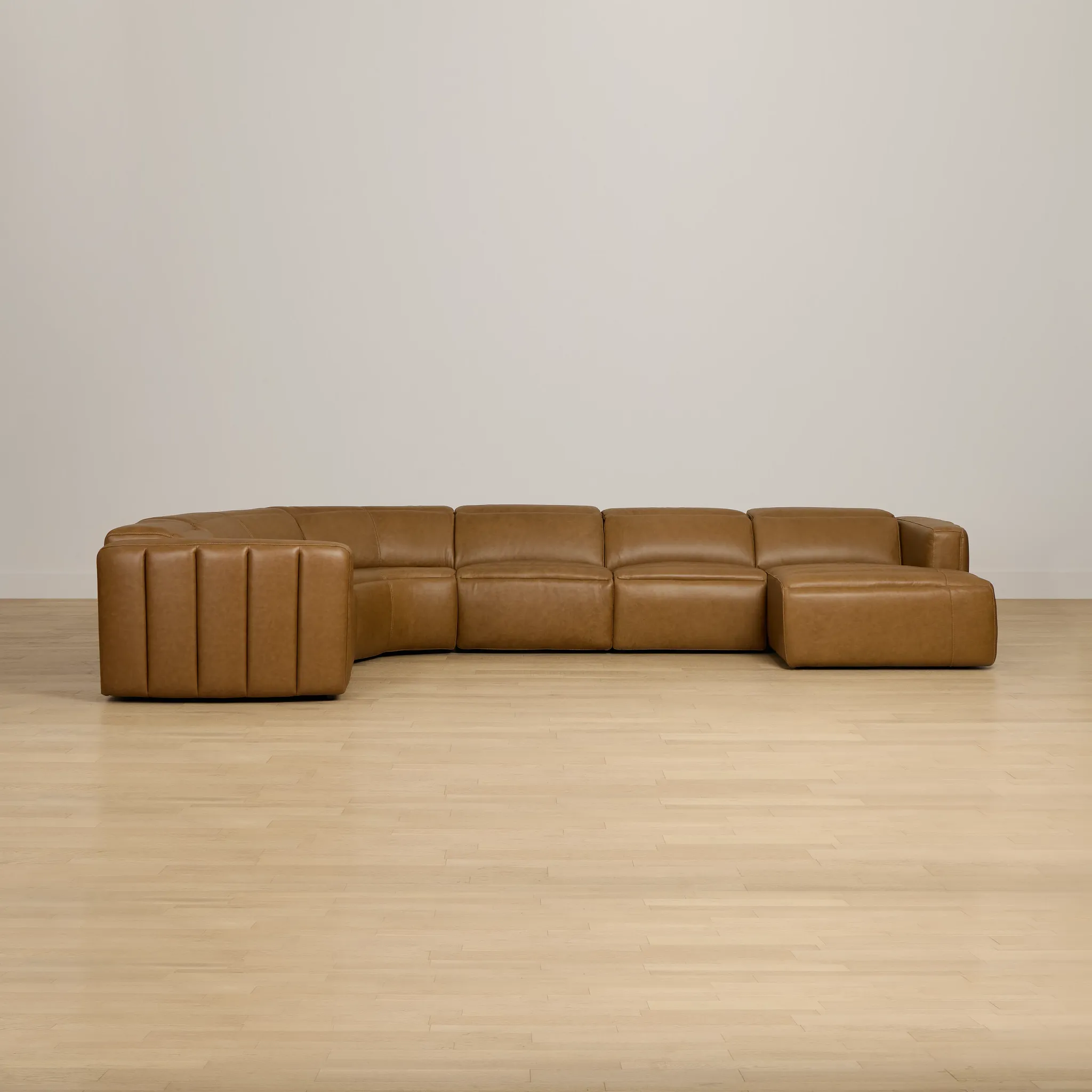 Jace Medium Brown Lthr/vinyl Small Right Chaise Power Reclining Sectional