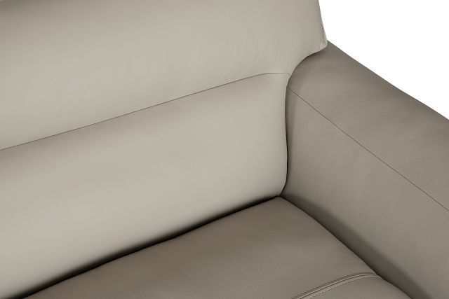 Blanca Gray Leather 4-piece Bumper Sectional