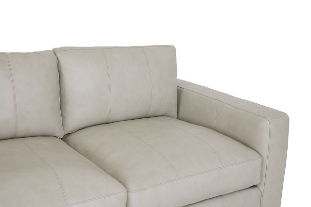 Dawkins Taupe Leather Left Chaise Sectional