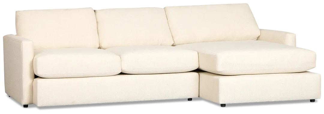 Maxwell Light Beige Fabric Right Chaise Sectional