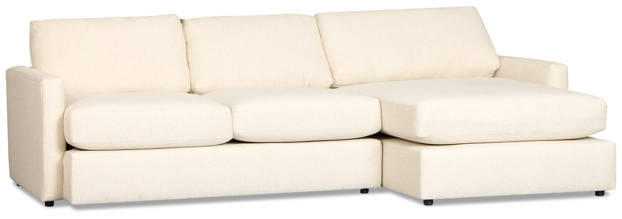 Maxwell Light Beige Fabric Right Chaise Sectional