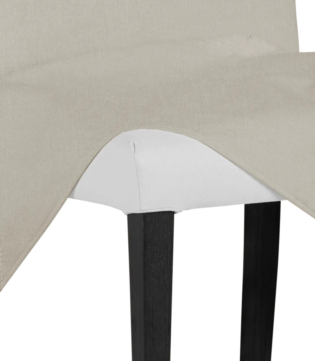 Harbor Light Beige Long Slipcover Chair With Dark-tone Leg