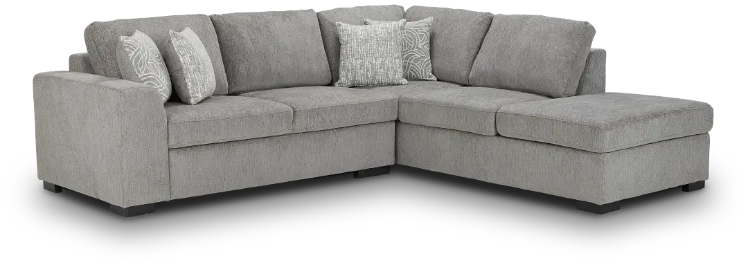 Blakely Gray Fabric Small Right Bumper Sectional Blakely Gray Fabric Small Right Bumper Sectional
