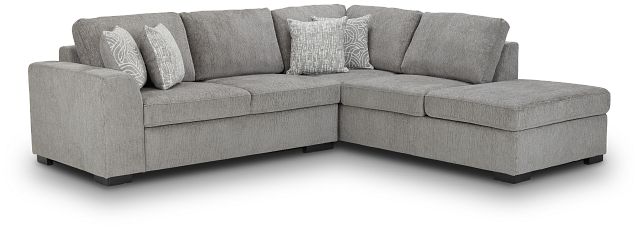 Blakely Gray Fabric Small Right Bumper Sectional