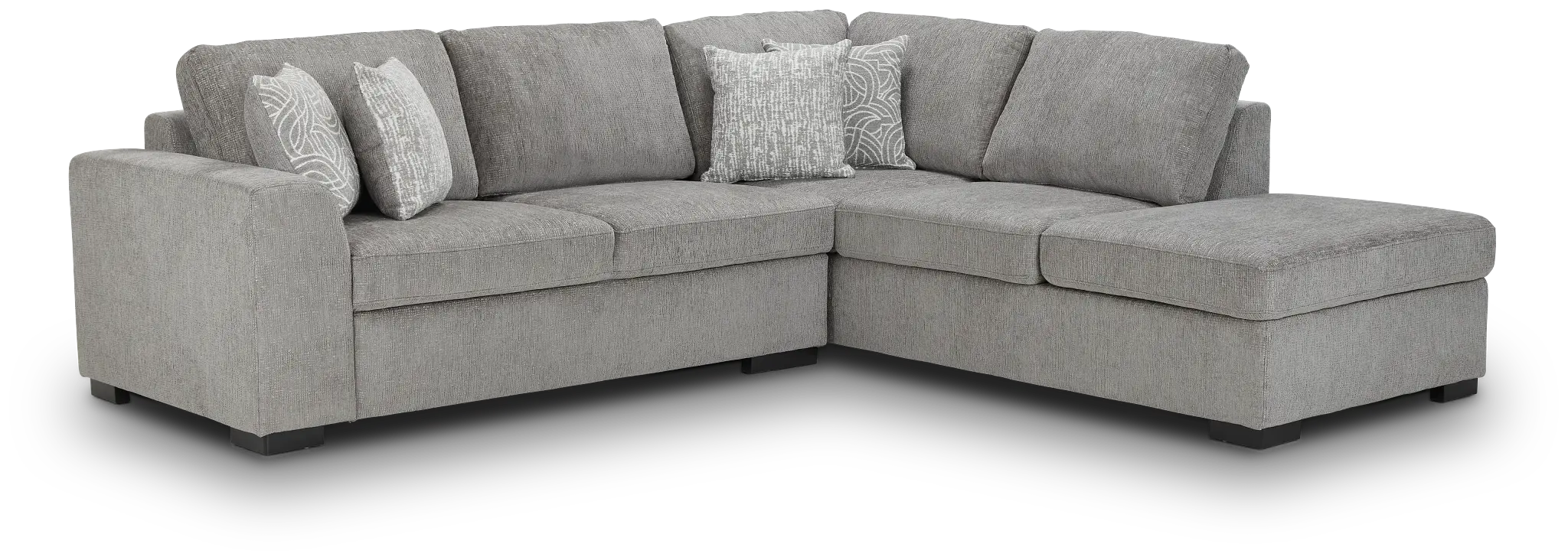 Blakely Gray Fabric Small Right Bumper Sectional Blakely Gray Fabric Small Right Bumper Sectional