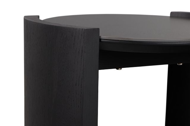 Nomad Black Ceramic Round End Table