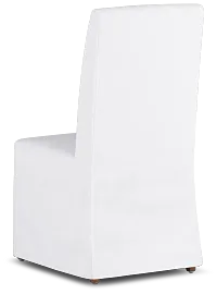 Harbor White Long Slipcover Chair With Light Tone Leg