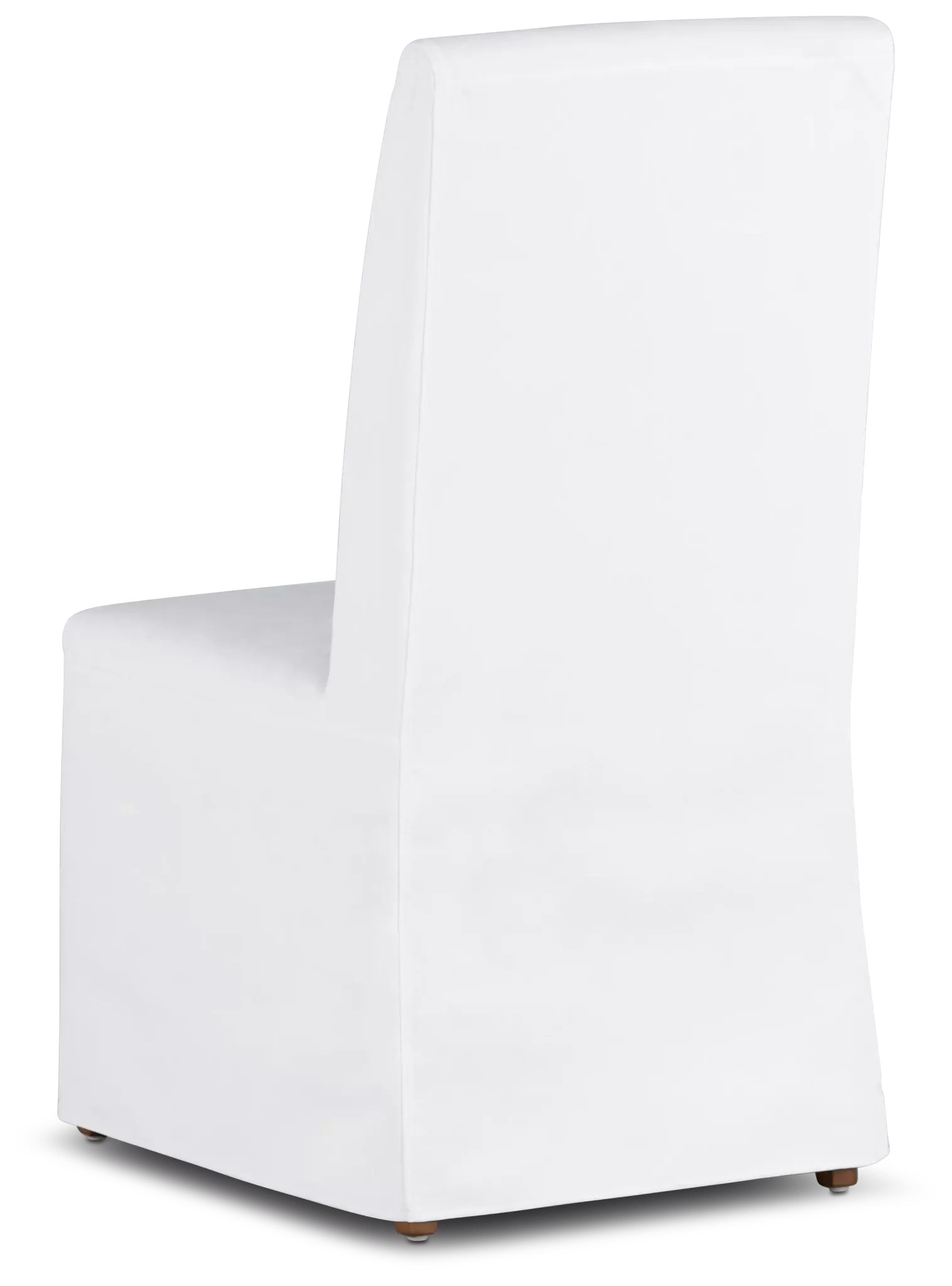 Harbor White Long Slipcover Chair With Light Tone Leg