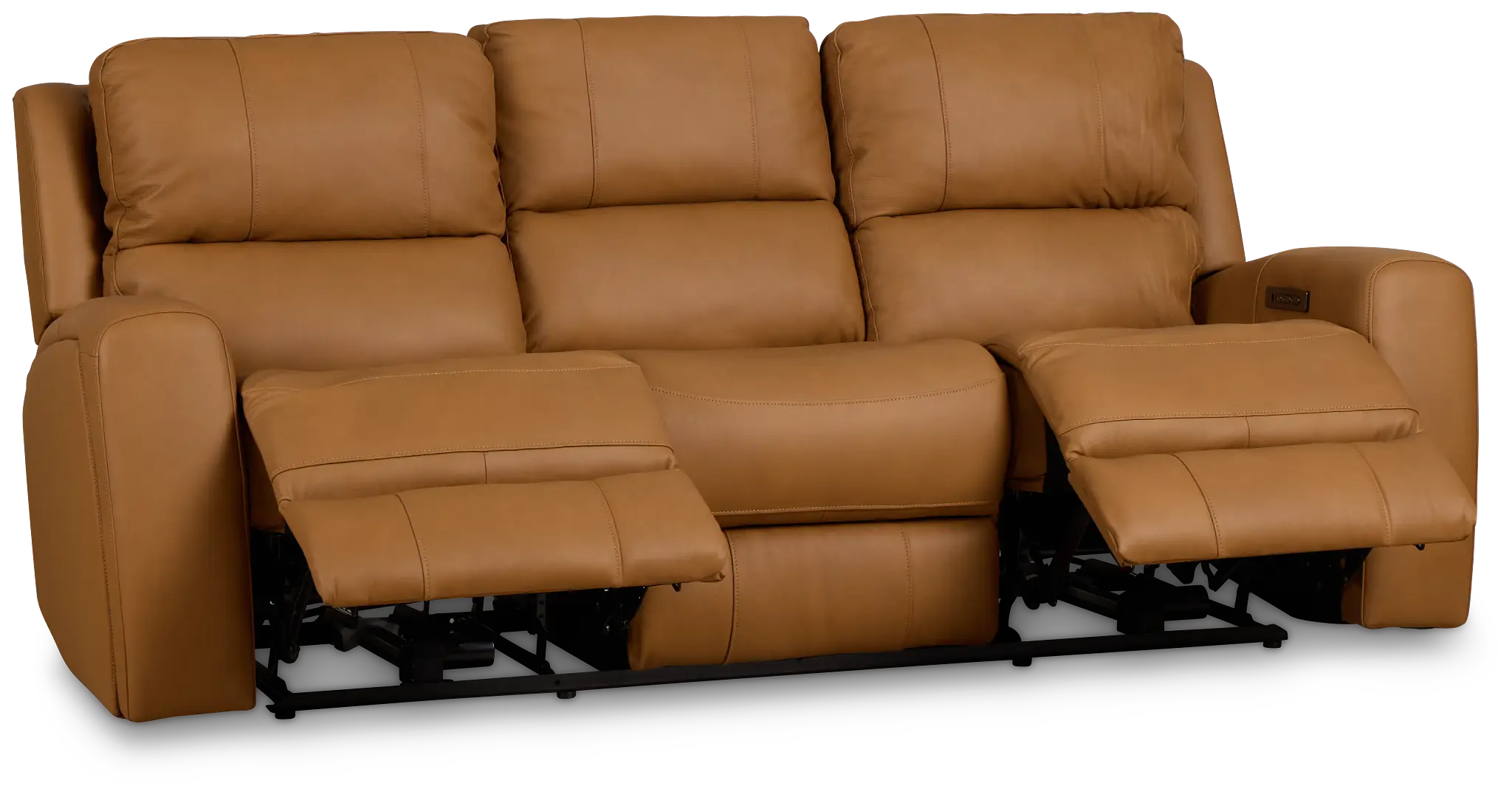 Summit Light Brown Lthr/vinyl Power Reclining Sofa W/ Power Headrest Summit Light Brown Lthr/vinyl Power Reclining Sofa W/ Power Headrest