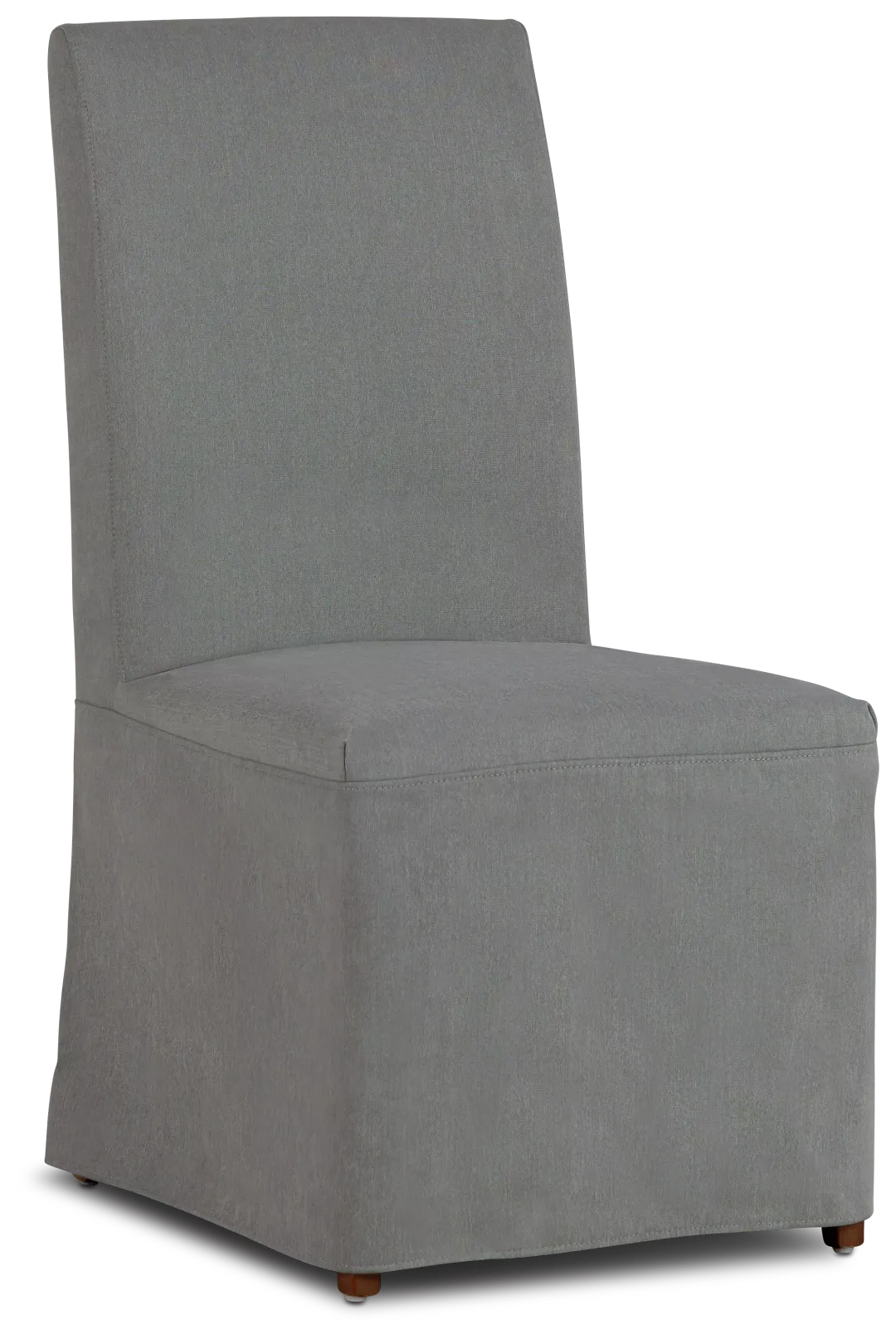 Destination Light Gray Long Slipcover Chair With Medium-tone Leg