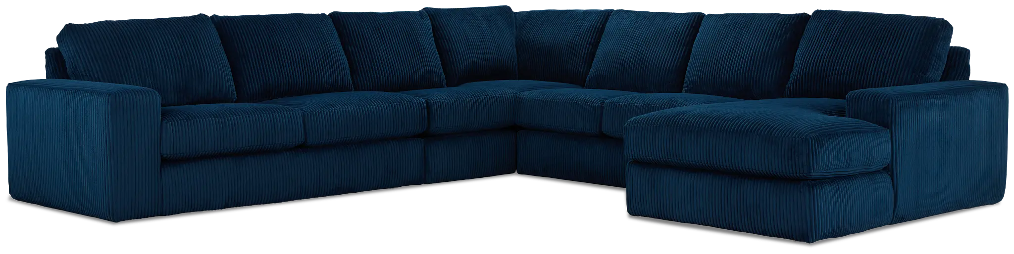 Charlie Dark Blue Fabric Large Right Chaise Sectional Charlie Dark Blue Fabric Large Right Chaise Sectional