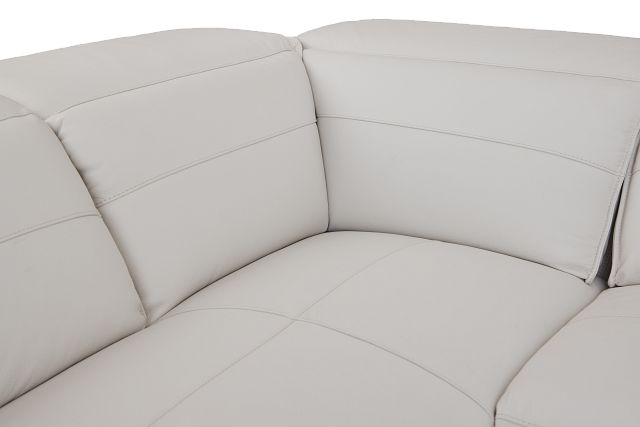 Pearson White Leather Left Bumper Sectional